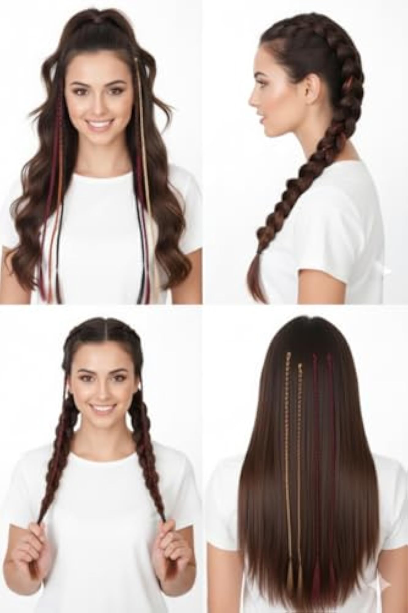 Boho Hair Braid Extensions for Women and Girls, Colorful
